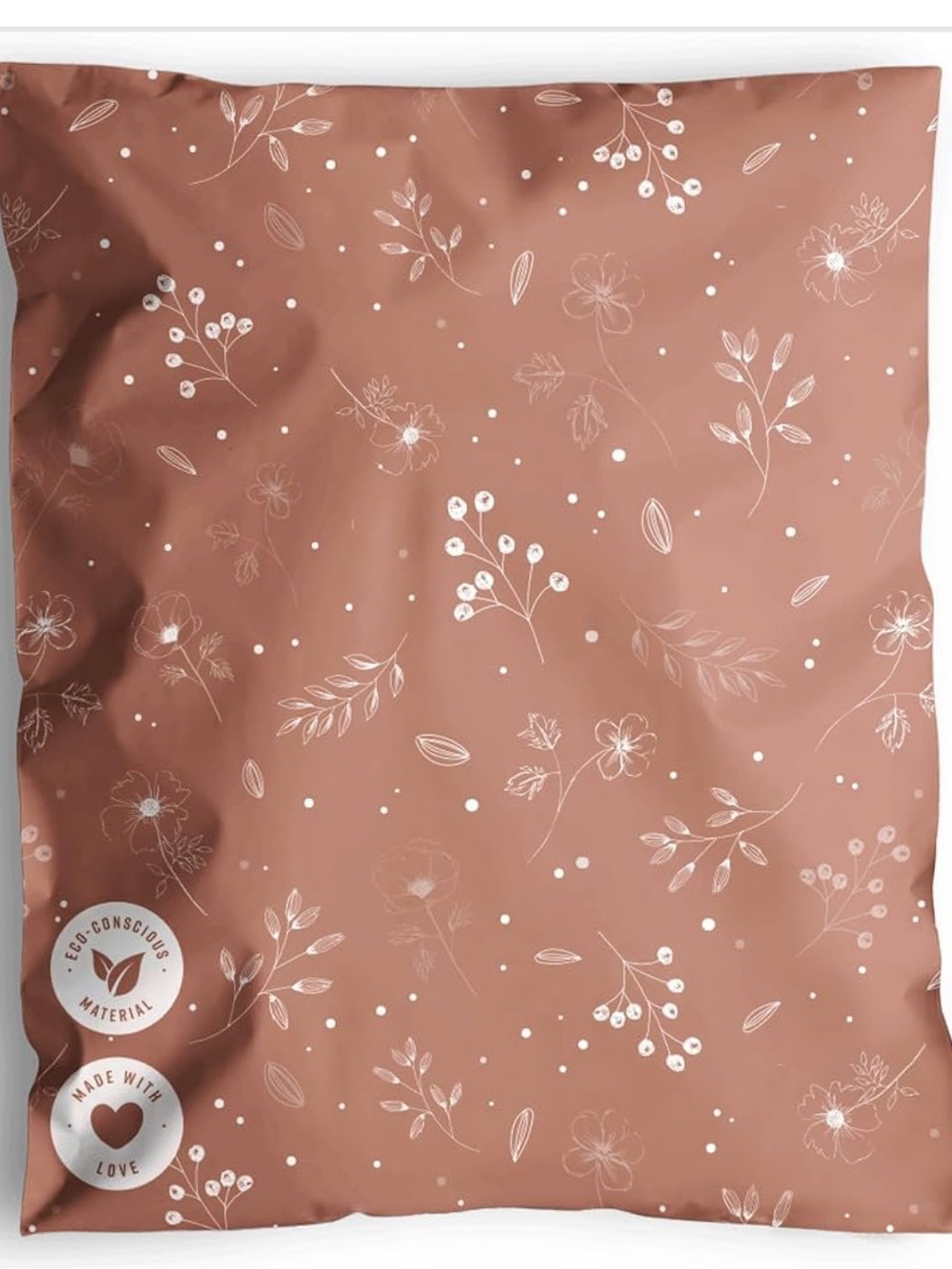 Recyclable Polymailers 10x13 Set of 15 Floral Dusty Rose Sustainable Mailers